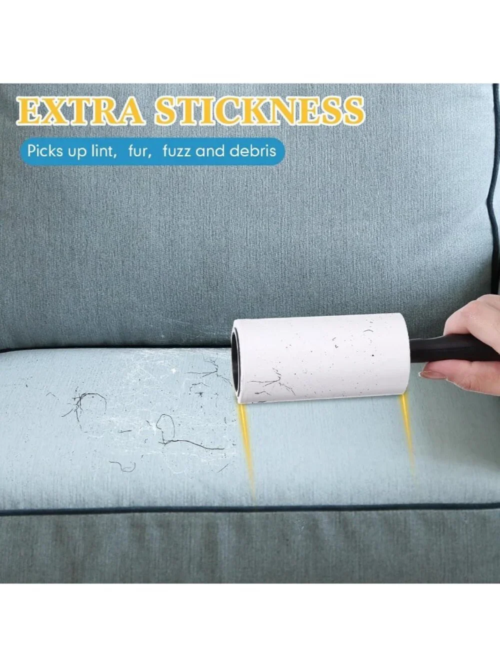 Extra Sticky Lint Rollers for Pet Hair - 2700 Sheets, Portable Remover with 10